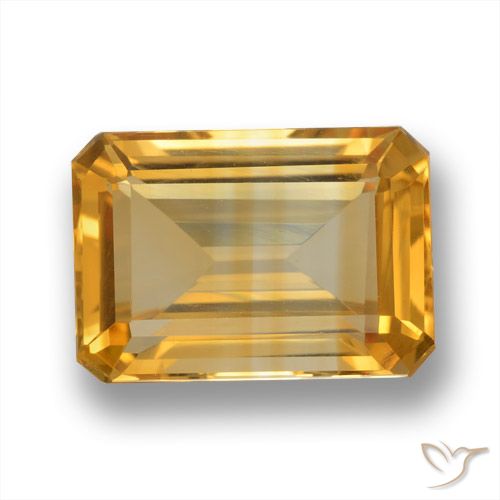 6.37ct Natural Dorado naranja claro medio Citrino, corte esmeralda, VVS-VS
