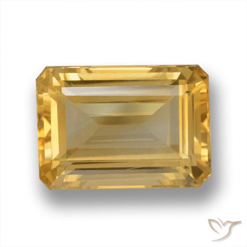 7.86ct Natural Dorado medio Citrino, corte esmeralda, VVS-VS