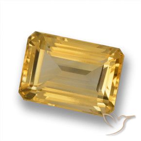 Citrino Dorado medio natural de 7.86 ct, Corte Octágono / Esmeralda, VVS-VS