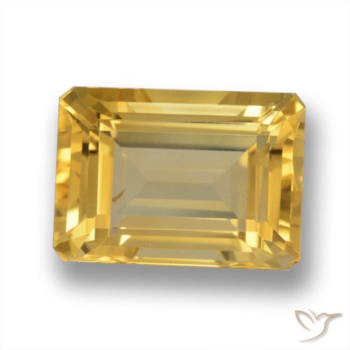 7.63ct Natural Oro Citrino, corte esmeralda, VVS-VS