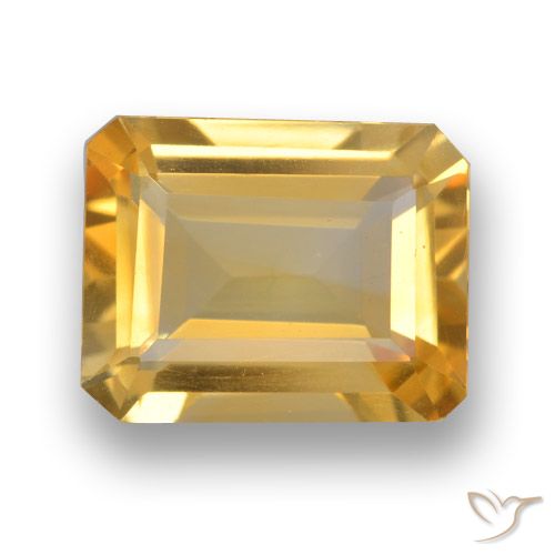 3.76ct Natural Naranja dorado Citrino, corte esmeralda, VVS-VS
