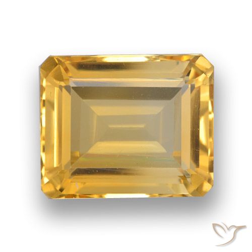 4.16ct Natural Dorado oscuro medio Citrino, corte esmeralda, VVS
