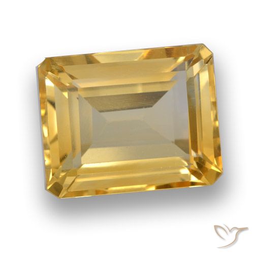 4.34ct Natural Dorado oscuro medio Citrino, corte esmeralda, VVS-VS
