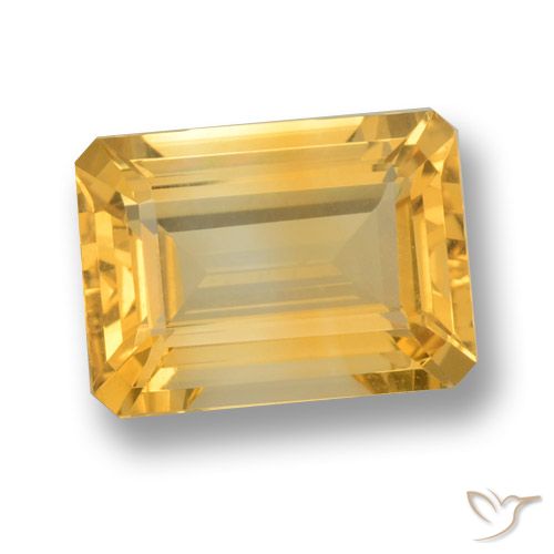 7.40ct Natural Dorado medio Citrino, corte esmeralda, VVS-VS