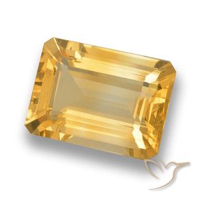 Citrino Dorado medio natural de 7.40 ct, Corte Octágono / Esmeralda, VVS-VS