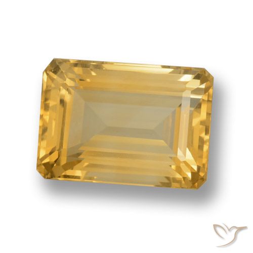 7.80ct Natural Dorado medio Citrino, corte esmeralda, VVS-VS
