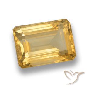 Citrino Dorado medio natural de 7.80 ct, Corte Octágono / Esmeralda, VVS-VS