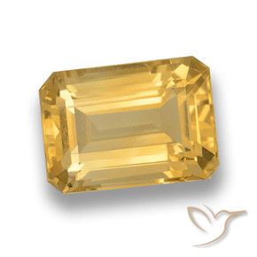 Citrino Dorado medio natural de 7.25 ct, Corte Octágono / Esmeralda, VVS-VS