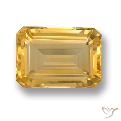 7.52ct Natural Dorado medio Citrino, corte esmeralda, VVS