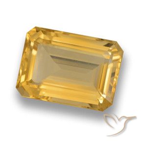 Citrino Dorado medio natural de 7.52 ct, Corte Octágono / Esmeralda, VVS