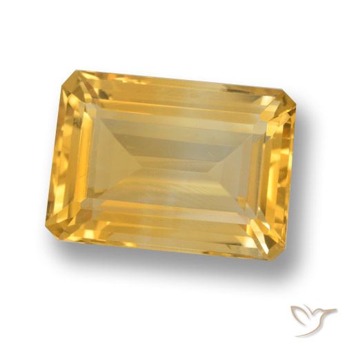 7.06ct Natural Naranja dorado intenso Citrino, corte esmeralda, VVS