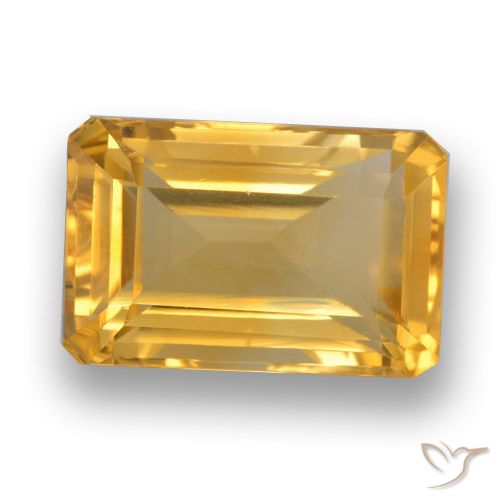 4.29ct Natural Naranja dorado Citrino, corte esmeralda, VVS-VS