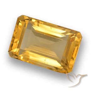 Citrino Naranja dorado natural de 4.29 ct, Corte Octágono / Esmeralda, VVS-VS