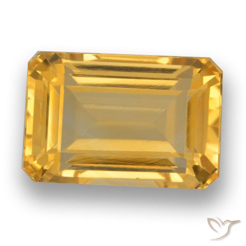 5.51ct Natural Dorado medio Citrino, corte esmeralda, VVS