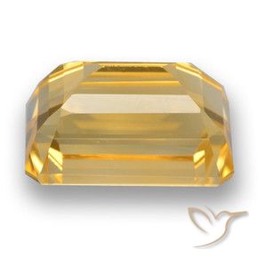 Citrino Dorado medio natural de 5.51 ct, Corte Octágono / Esmeralda, VVS