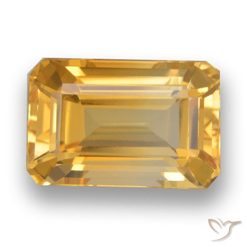4.63ct Natural Naranja dorado intenso Citrino, corte esmeralda, VVS-VS