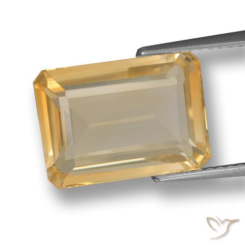 6.89ct Natural Oro Citrino, corte esmeralda, VVS-VS