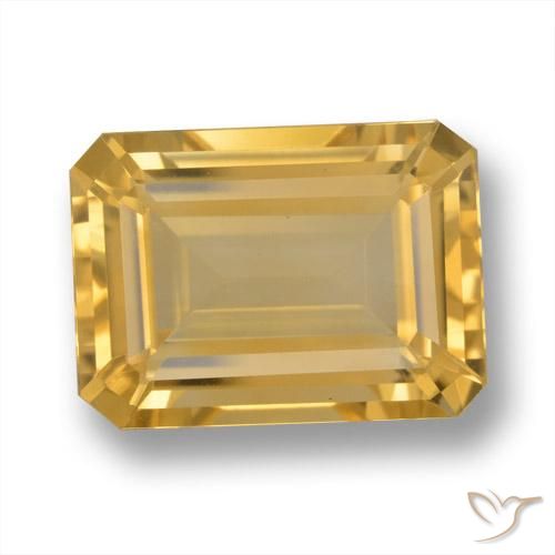 6.84ct Natural Naranja dorado Citrino, corte esmeralda, VVS