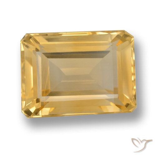 7.98ct Natural Dorado naranja Citrino, corte esmeralda, VVS