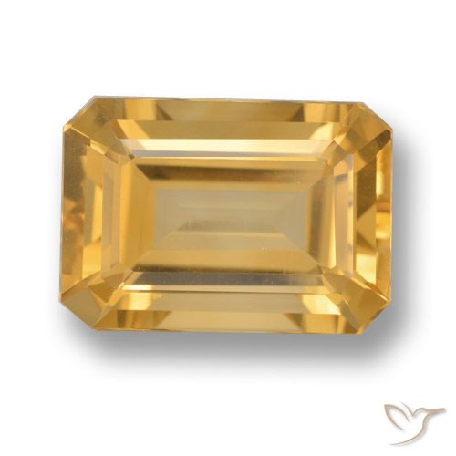 6.82ct Natural Dorado naranja Citrino, corte esmeralda, VVS