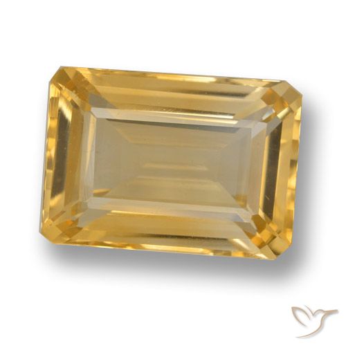6.91ct Natural Naranja dorado Citrino, corte esmeralda, VVS