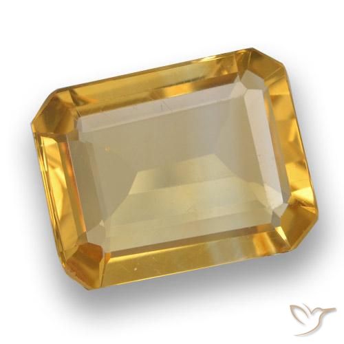 2.96ct Natural Naranja dorado intenso Citrino, corte esmeralda, VVS-VS