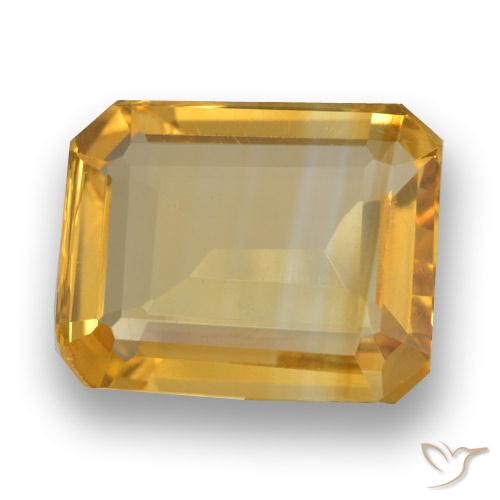 Citrino Naranja dorado intenso natural de 2.96 ct, Corte Octágono / Esmeralda, VVS-VS