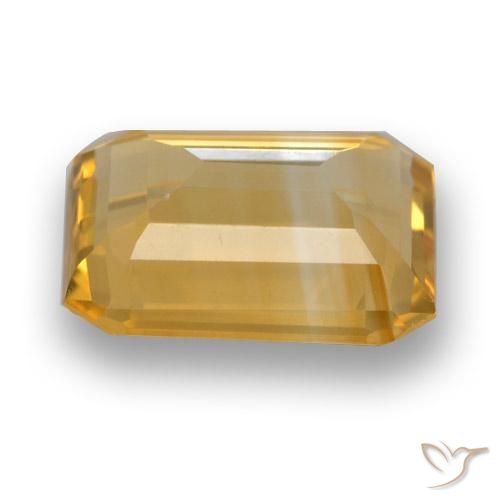 Citrino Naranja dorado intenso natural de 2.96 ct, Corte Octágono / Esmeralda, VVS-VS