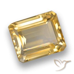 Citrino Dorado medio natural de 4.55 ct, Corte Octágono / Esmeralda, VVS