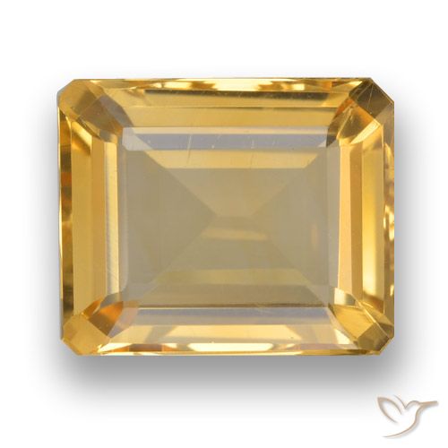 3.92ct Natural Naranja dorado intenso Citrino, corte esmeralda, VVS-VS