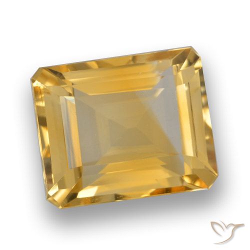 4.12ct Natural Naranja dorado intenso Citrino, corte esmeralda, VVS-VS