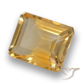 Citrino Naranja dorado intenso natural de 4.12 ct, Corte Octágono / Esmeralda, VVS-VS