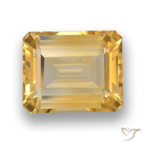 Citrino dorado natural de 4,15 ct, corte esmeralda, VVS