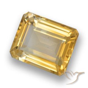 Citrino dorado natural de 4,15 ct, corte esmeralda, VVS