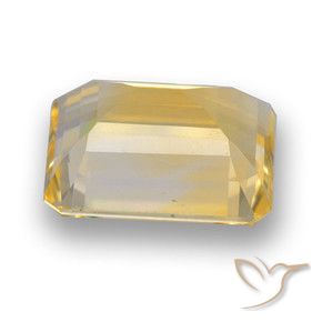 Citrino dorado natural de 4,15 ct, corte esmeralda, VVS