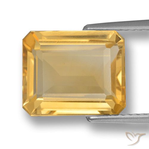 4.96ct Natural Dorado medio Citrino, corte esmeralda, VVS-VS