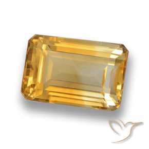 Citrino Dorado naranja natural de 5.53 ct, Corte Octágono / Esmeralda, VVS