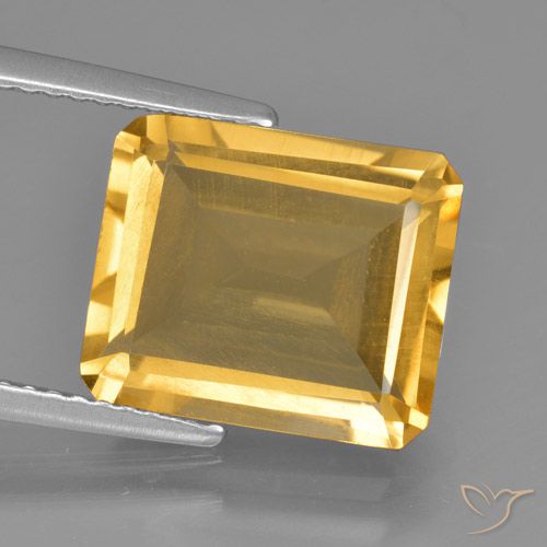 5.28ct Natural Naranja dorado Citrino, corte esmeralda, VS