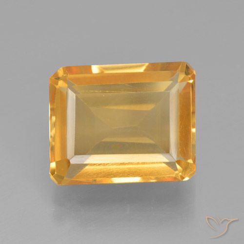 4.53ct Natural Dorado naranja Citrino, corte esmeralda, VS
