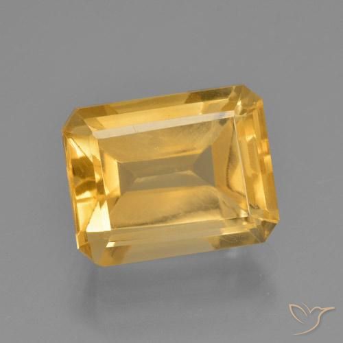 4.58ct Natural Dorado medio Citrino, corte esmeralda, VS