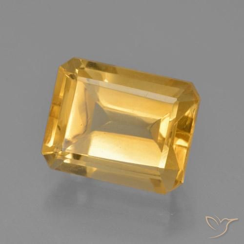 Citrino Dorado medio natural de 4.58 ct, Corte Octágono / Esmeralda, VS