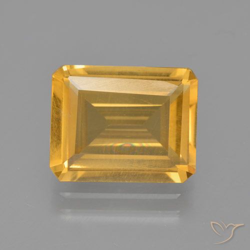 3.59ct Natural Naranja dorado intenso Citrino, corte esmeralda, VS