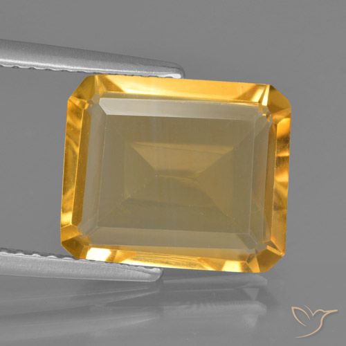 4.57ct Natural Dorado medio Citrino, Corte Octágono / Esmeralda, VVS-VS, Photo A