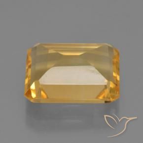 Citrino Dorado medio natural de 4.57 ct, Corte Octágono / Esmeralda, VVS-VS