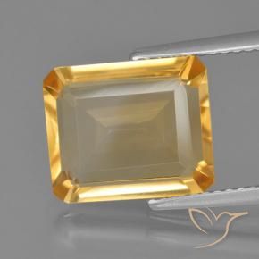Citrino Dorado naranja natural de 4.56 ct, Corte Octágono / Esmeralda, VVS-VS
