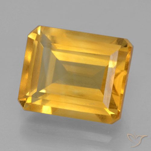 4.54ct Natural Dorado oscuro Citrino, corte esmeralda, VS