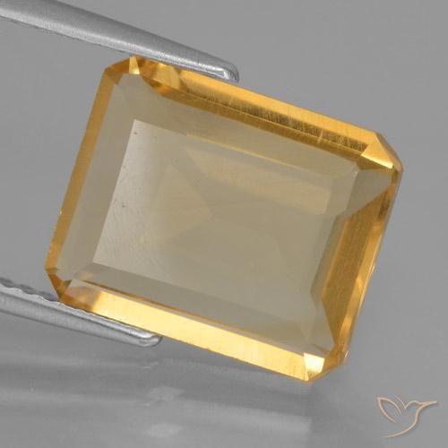 Citrino Dorado naranja claro medio natural de 4.23 ct, Corte Octágono / Esmeralda, VS
