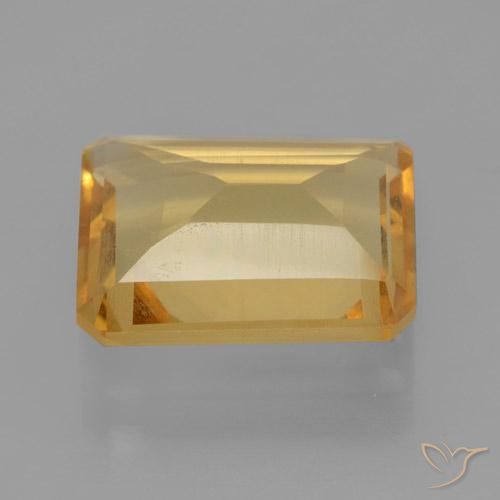 Citrino Dorado naranja claro medio natural de 4.23 ct, Corte Octágono / Esmeralda, VS