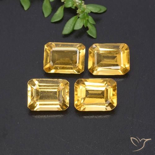 Gemas de Citrino Dorado natural de 5.33 ct, Corte Octágono / Esmeralda, VVS-VS