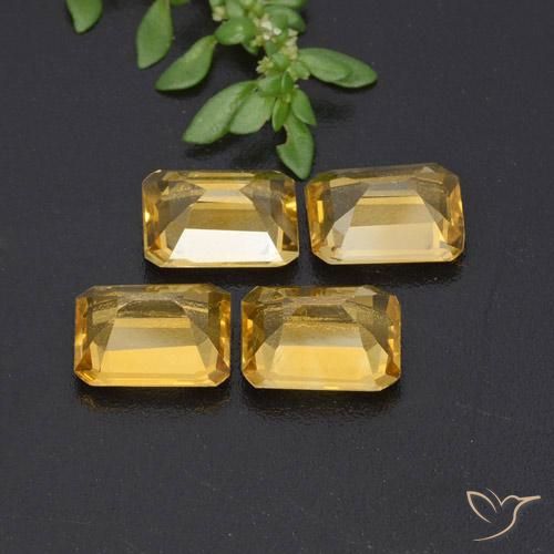 Gemas de Citrino Dorado natural de 5.33 ct, Corte Octágono / Esmeralda, VVS-VS